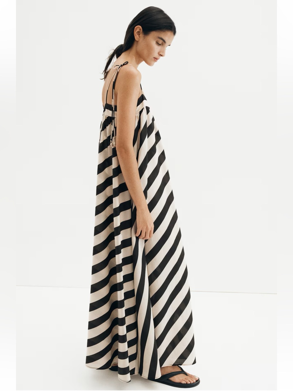 New H&M A-Line Tie-Strap Maxi Dress - Picture 7 of 9